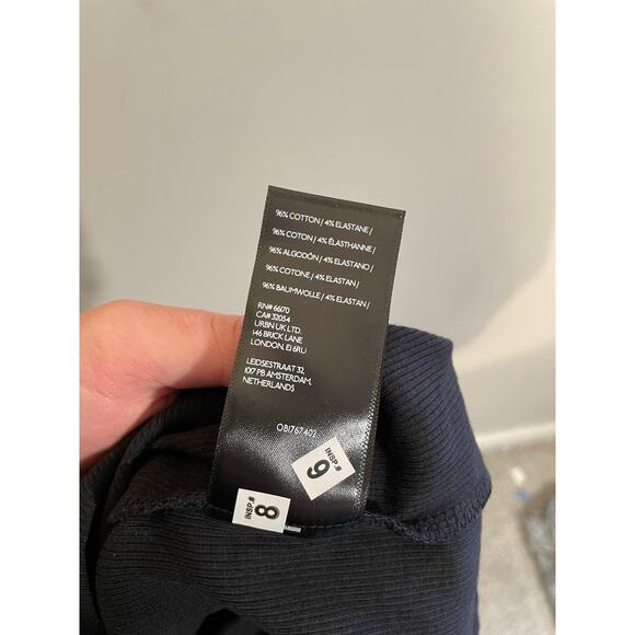 NWT Pilcro Anthropologie The Zeda Ribbed One Shoulder Top in Black - Picture 8 of 8